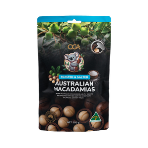 Australian Macadamias — roasted and salted, 200 g pouch